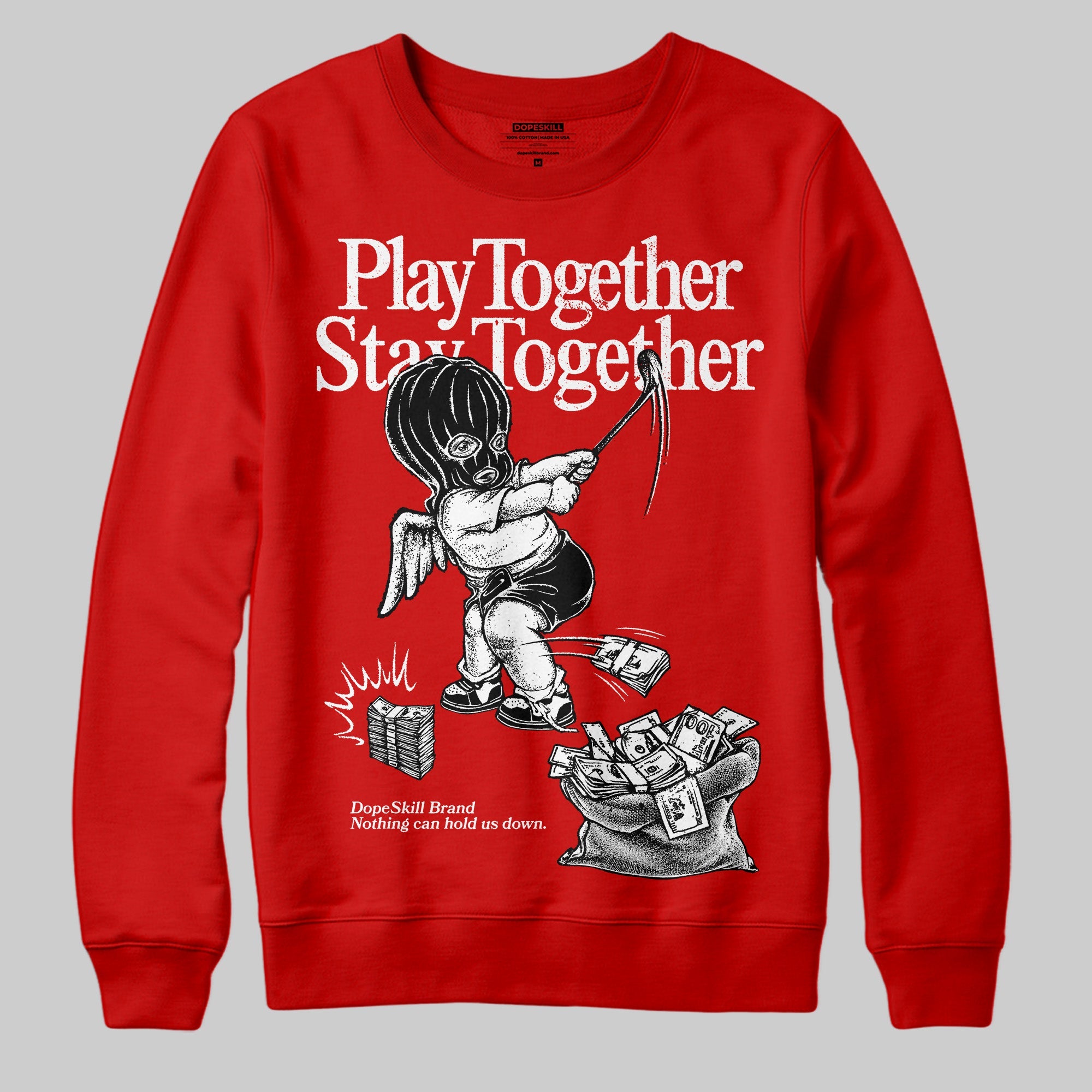 Bred Velvet 11s superstreetwear Red Sweatshirt Play together,Stay together Graphic