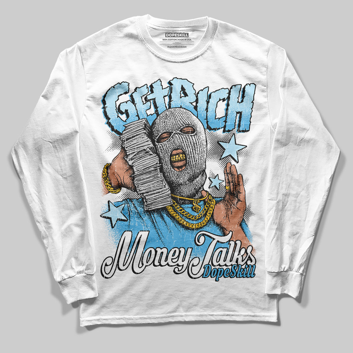 Legend Blue 11s superstreetwear Long Sleeve T-Shirt Get Rich Graphic