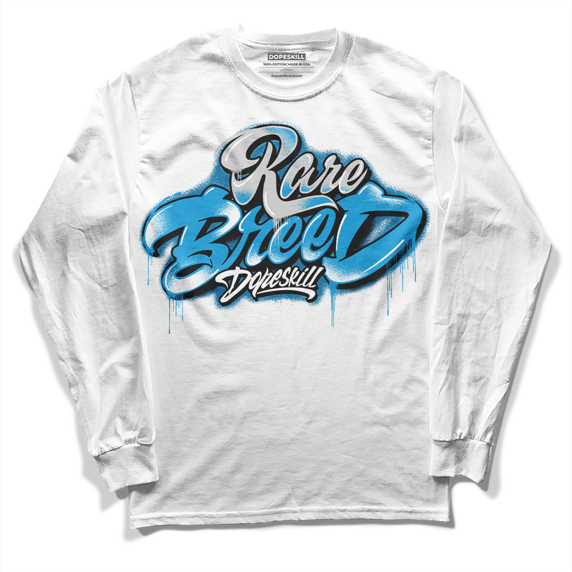 Military Blue 4s superstreetwear Long Sleeve T-Shirt Rare Breed Type Graphic
