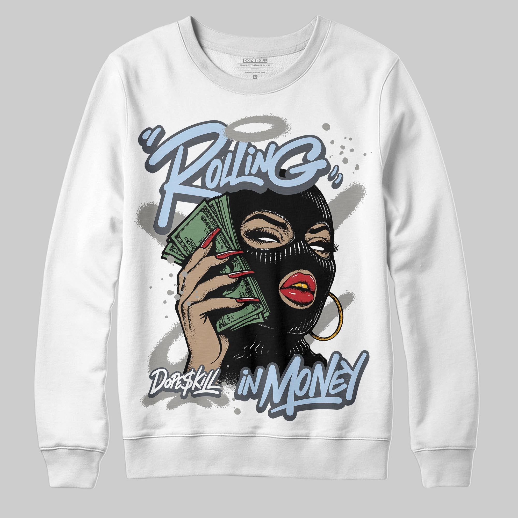 Cool Grey 11s superstreetwear Sweatshirt Rolling in Money Graphic