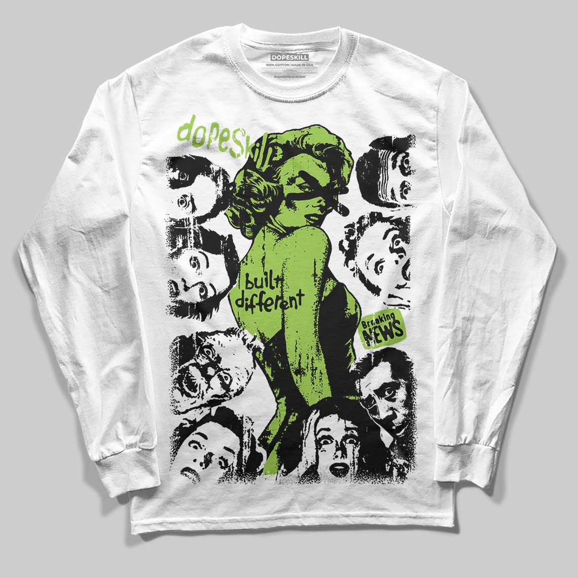 Neon Green Collection superstreetwear Long Sleeve T-Shirt Built Different Graphic