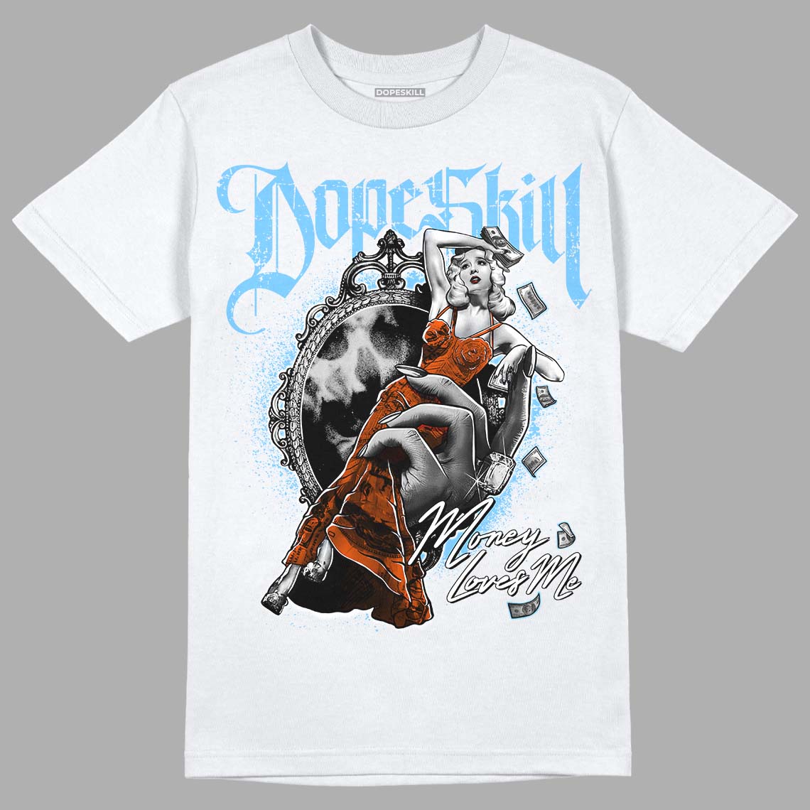 Dunk Low Futura University Blue superstreetwear T-Shirt Money Loves Me Graphic