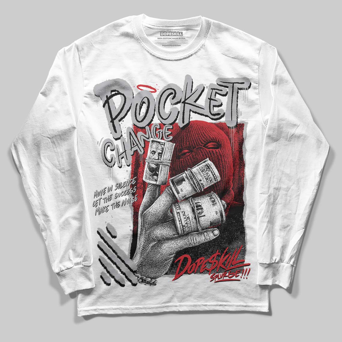 White Cement 4s superstreetwear Long Sleeve T-Shirt Pocket Change Graphic