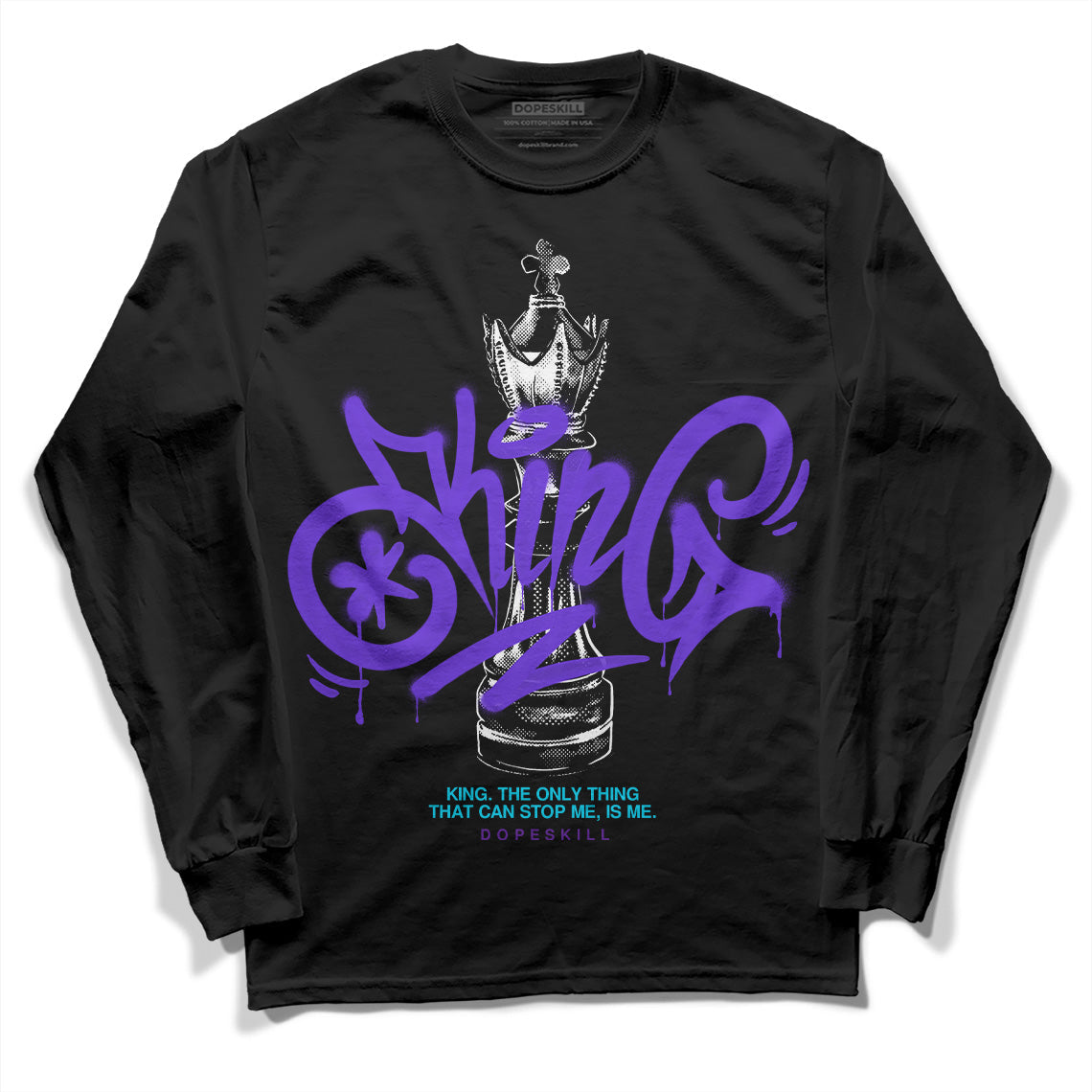Aqua 6s superstreetwear Long Sleeve T-Shirt King Chess Graphic