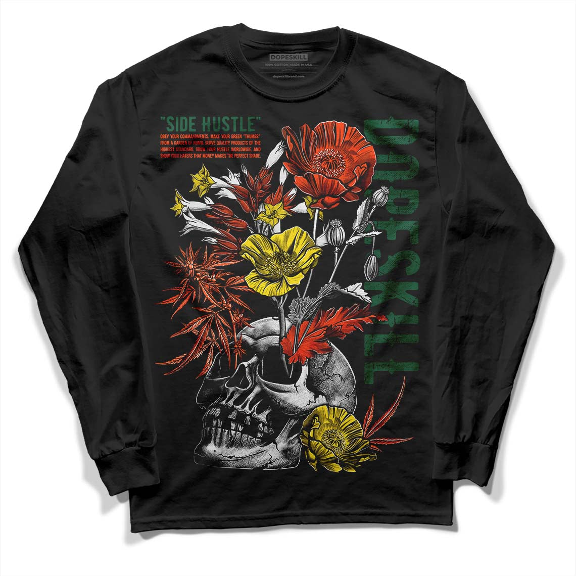 Dunk Low Team Dark Green Orange superstreetwear Long Sleeve T-Shirt Side Hustle Graphic