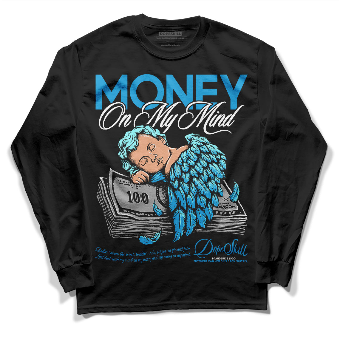 Military Blue 4s superstreetwear Long Sleeve T-Shirt MOMM Graphic