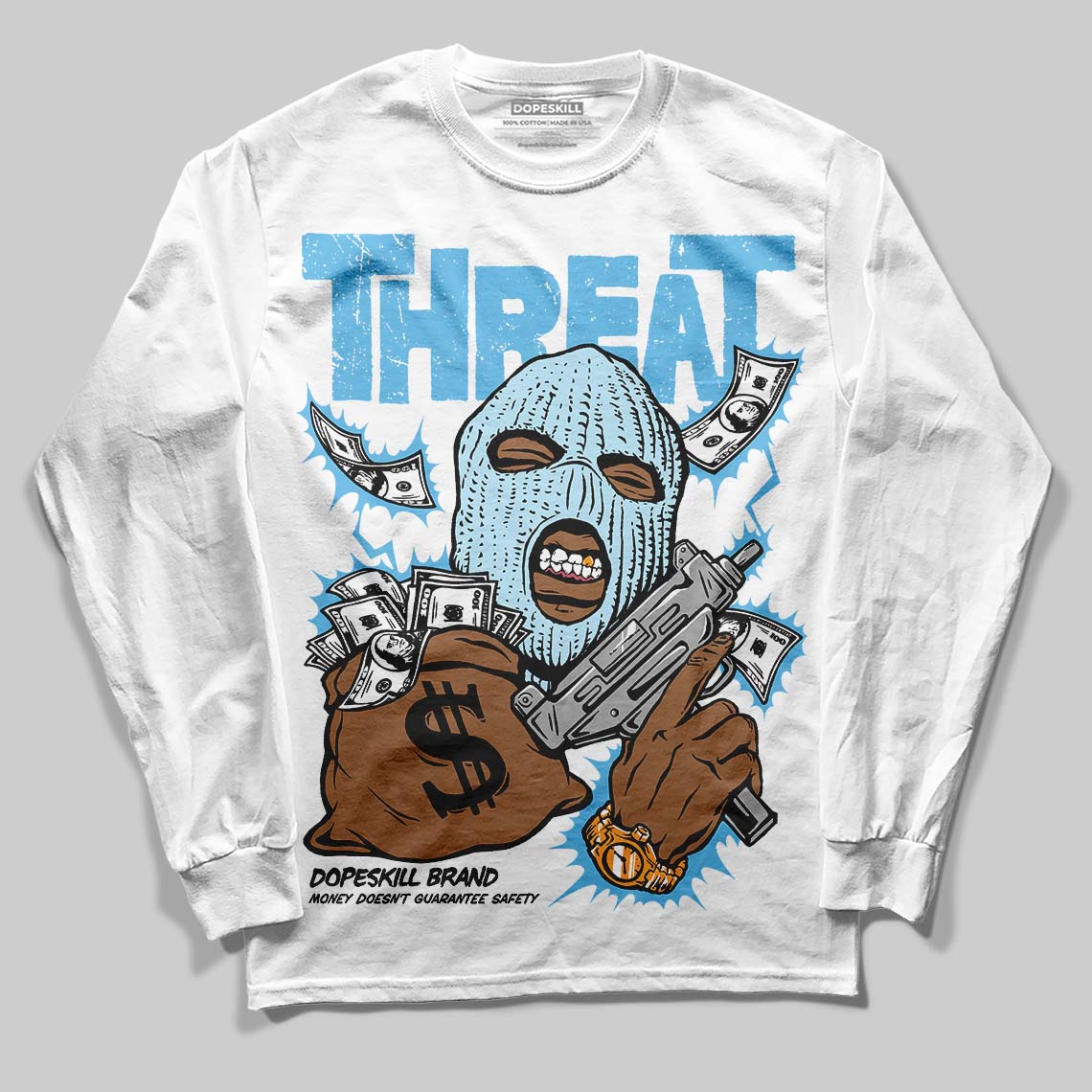 Legend Blue 11s superstreetwear Long Sleeve T-Shirt Under Threat Graphic