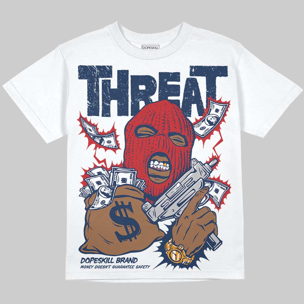 Summit White Navy 4s superstreetwear Oversize Print T-Shirt Under Threat Graphic