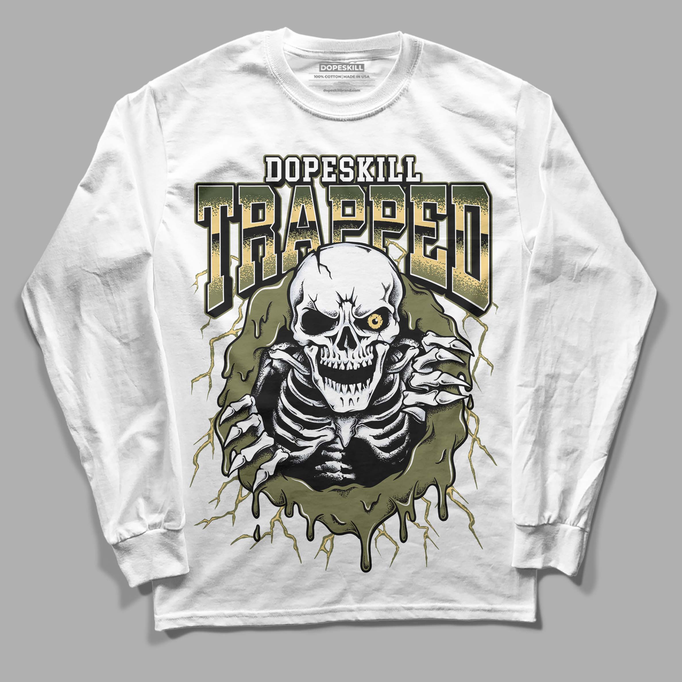 Craft Olive 4s superstreetwear Long Sleeve T-Shirt Trapped Halloween Graphic