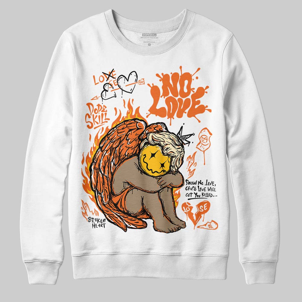 Orange Black White superstreetwear Sweatshirt No Love Graphic