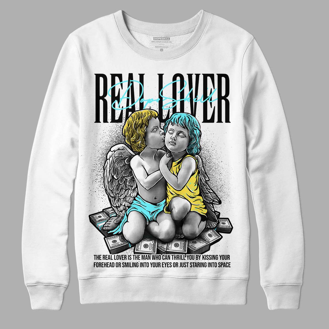 Aqua 5s superstreetwear Sweatshirt Real Lover Graphic