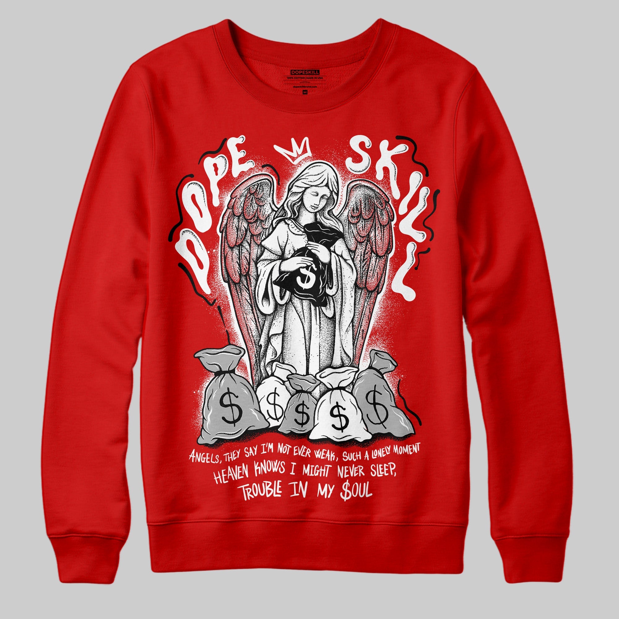 Bred Velvet 11s superstreetwear Red Sweatshirt Angels Graphic