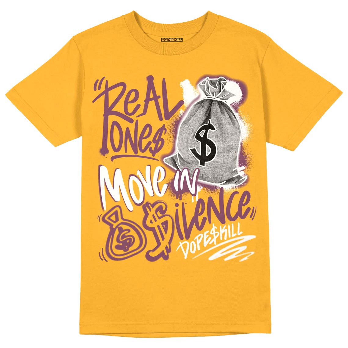Brotherhood 1s High OG superstreetwear University Gold T-shirt Real Ones Move In Silence Graphic