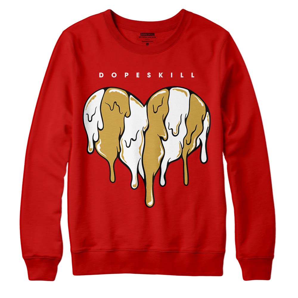 Red Collection superstreetwear Red Sweatshirt Slime Drip Heart Graphic