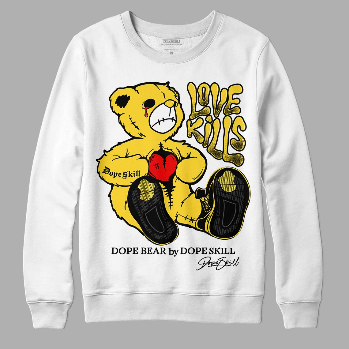 Black Tour Yellow AJ 4 Thunder superstreetwear Sweatshirt Love Kills Graphic