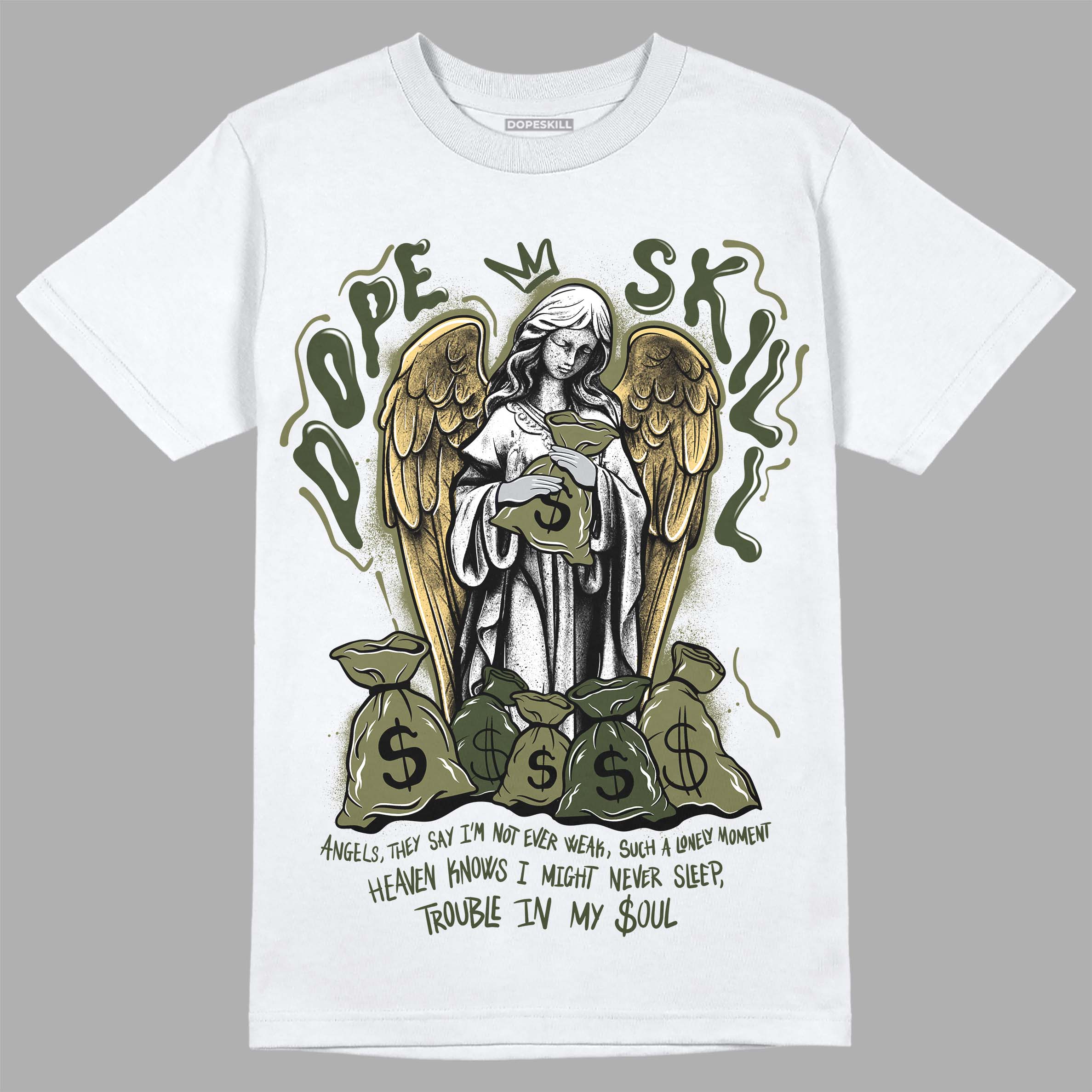 Craft Olive 4s superstreetwear T-Shirt Angels Graphic