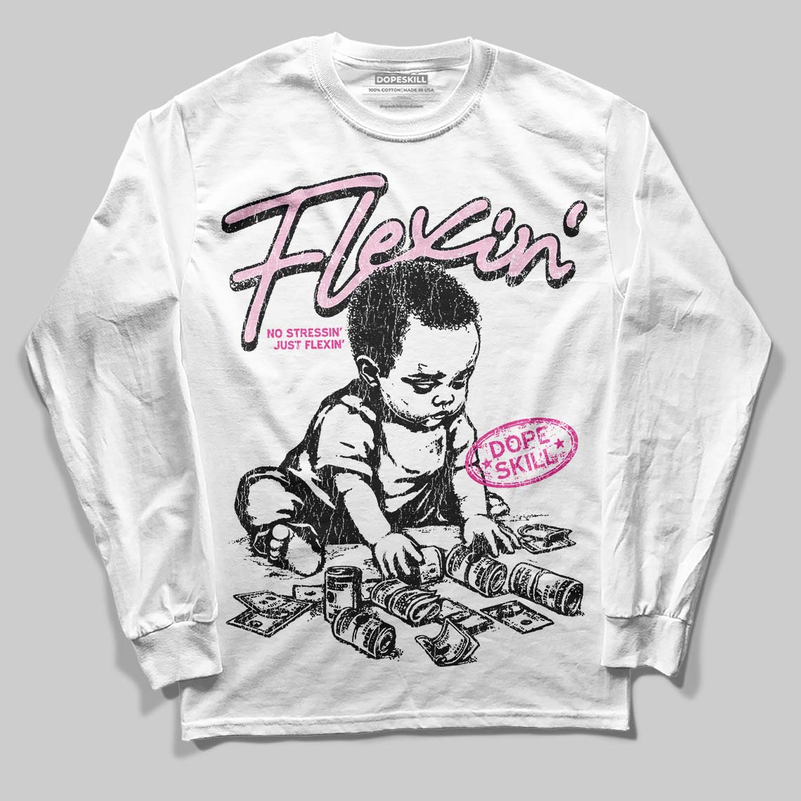 Triple Pink Dunk superstreetwear Long Sleeve T-Shirt Flexin' Graphic