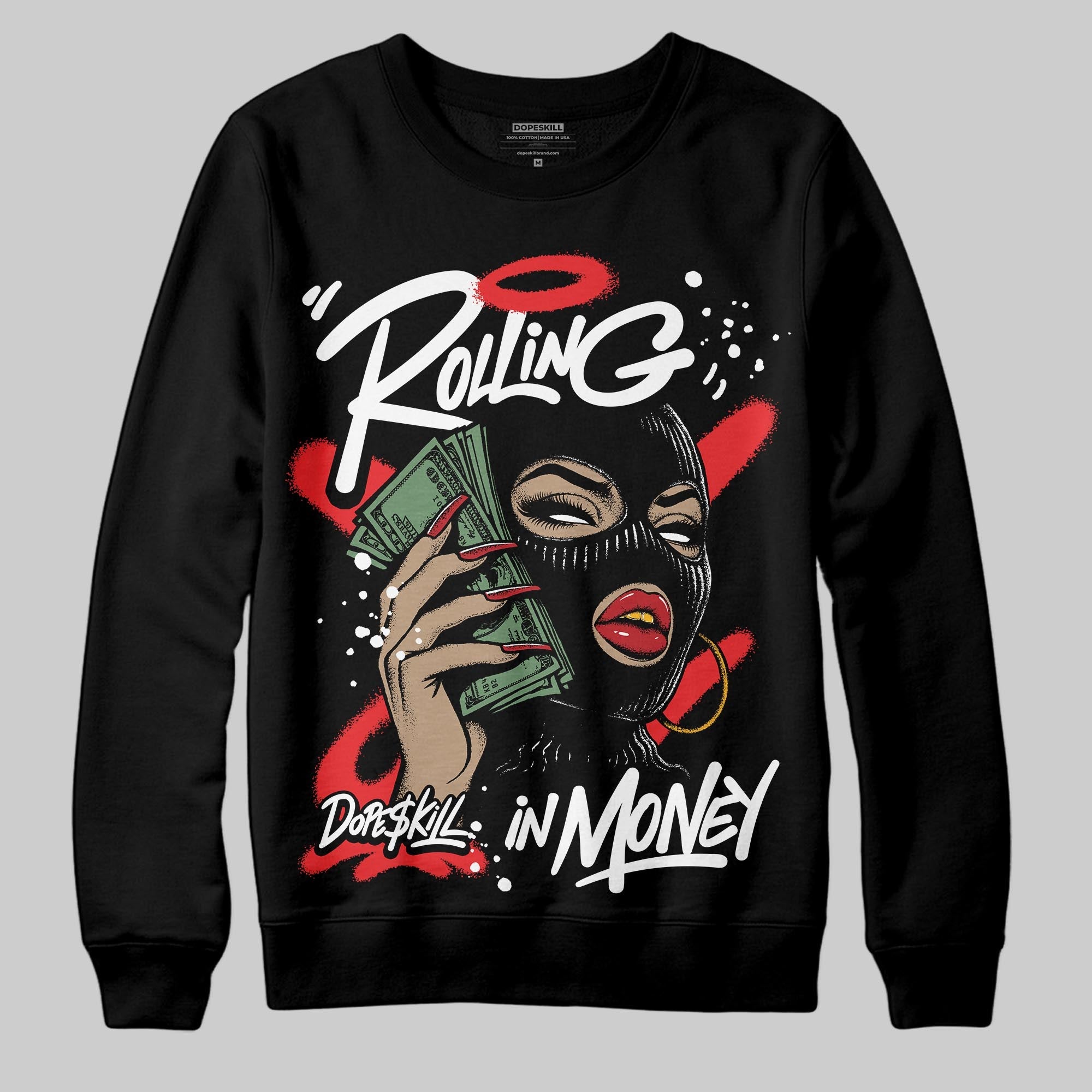 Dunk Panda White Black superstreetwear Sweatshirt Rolling in Money Graphic