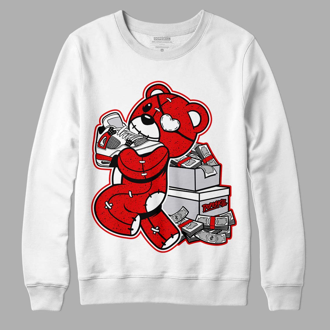 Red Cement 4S superstreetwear Sweatshirt Bear Steals Sneaker Graphic