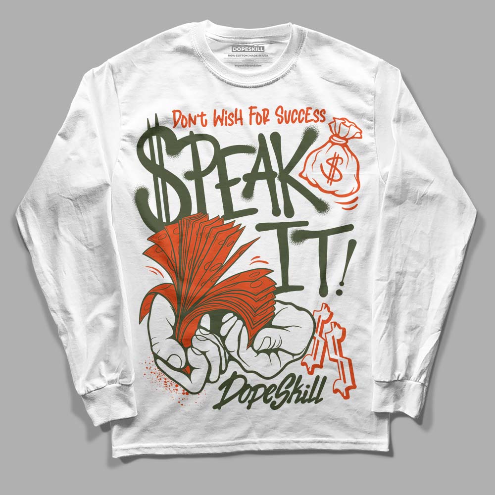 Olive Collection superstreetwear Long Sleeve T-Shirt Speak It Graphic