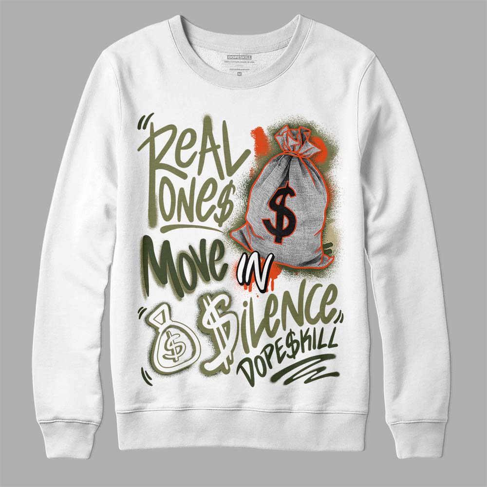 Olive Collection superstreetwear Sweatshirt Real Ones Move In Silence Graphic