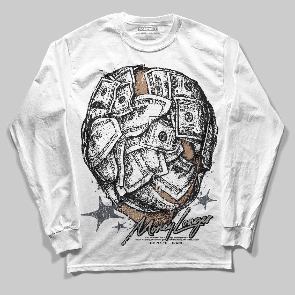 Cool Grey 11s superstreetwear Long Sleeve T-Shirt Money Longer Graphic