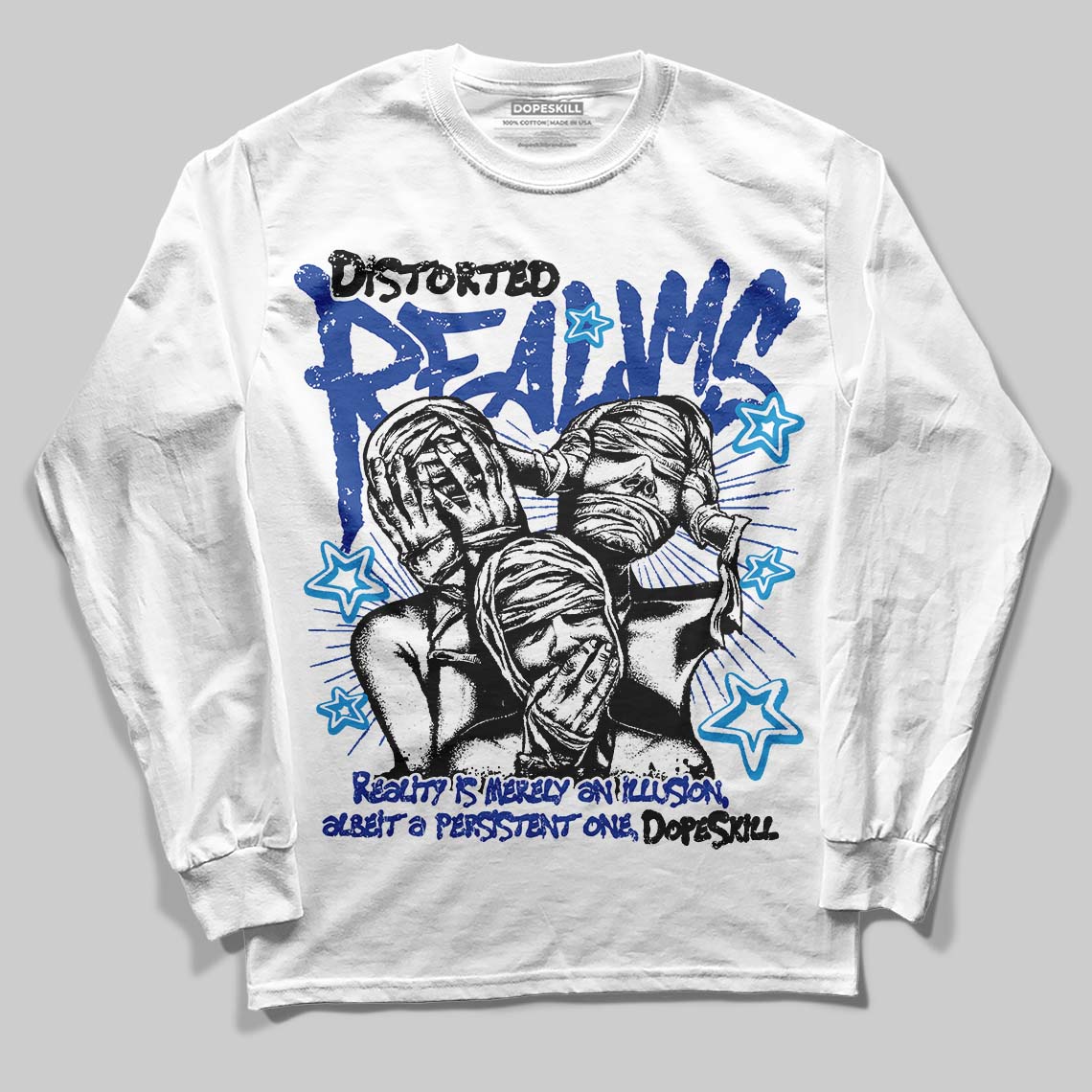 Royal Blue Collection superstreetwear Long Sleeve T-Shirt Distorted Realms Graphic