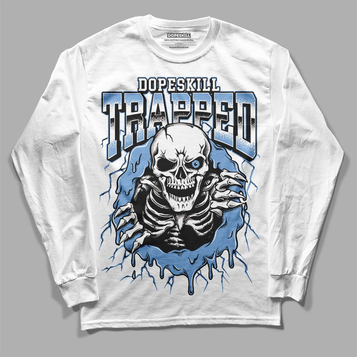 University Blue 5s superstreetwear Long Sleeve T-Shirt Trapped Halloween Graphic