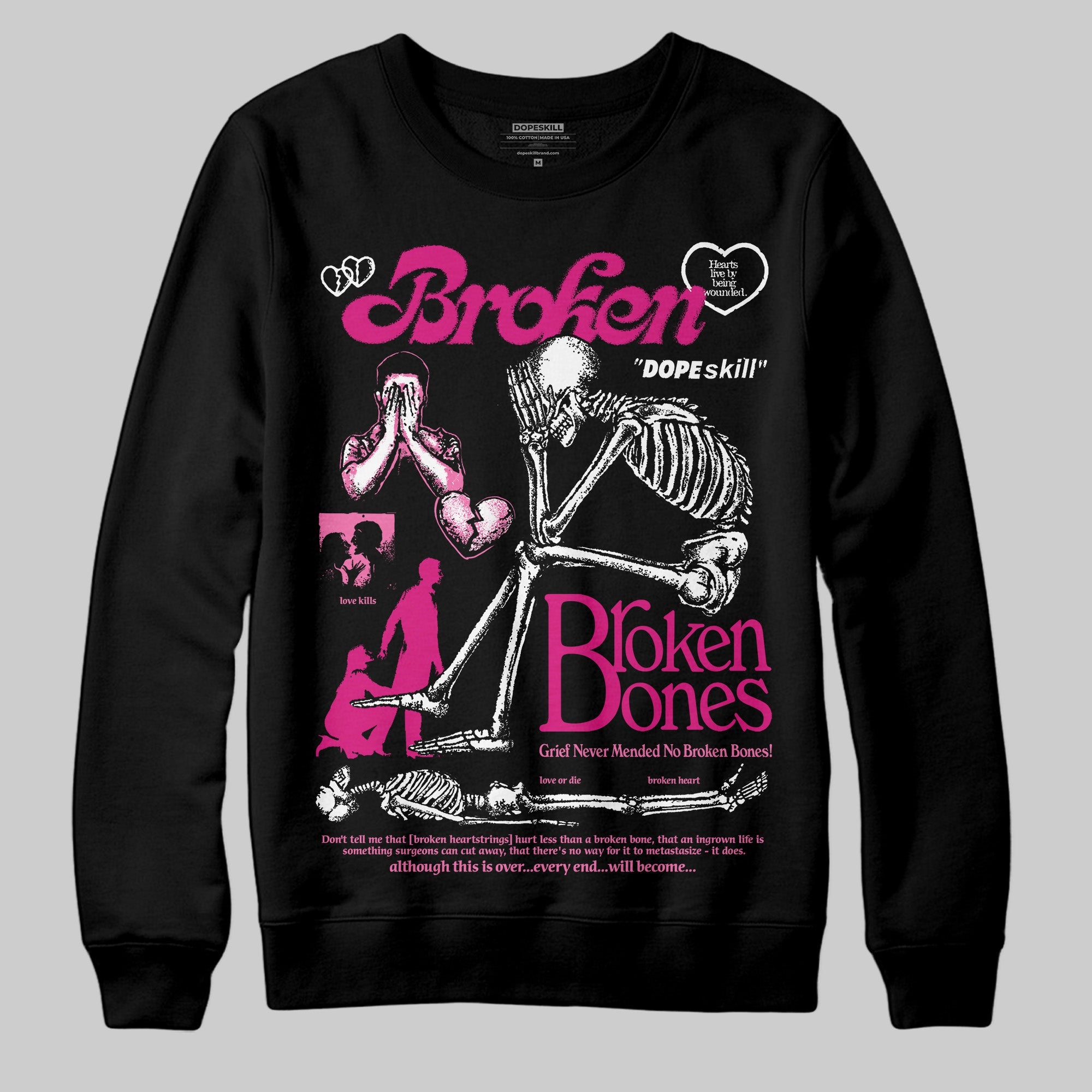 Rick RO Pink Leather Sneakers superstreetwear Sweatshirt Broken Bones Graphic