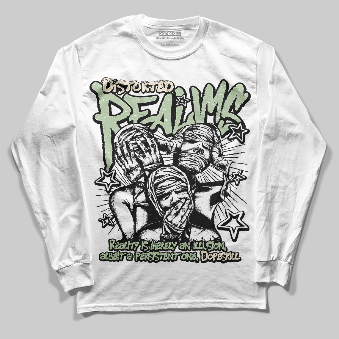 Seafoam 4s 2025 superstreetwear Long Sleeve T-Shirt Distorted Realms Graphic