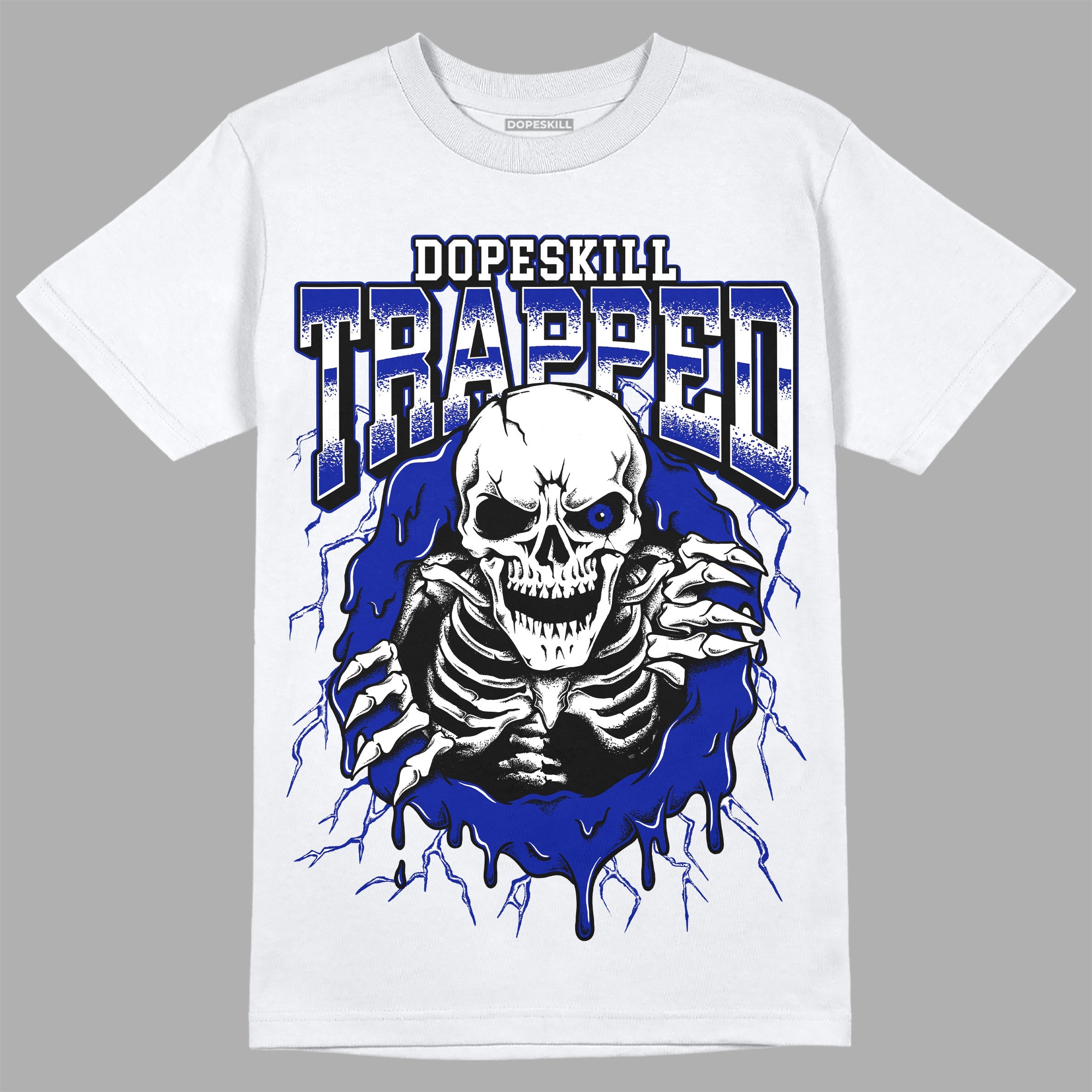Racer Blue White Dunk Low superstreetwear T-Shirt Trapped Halloween Graphic