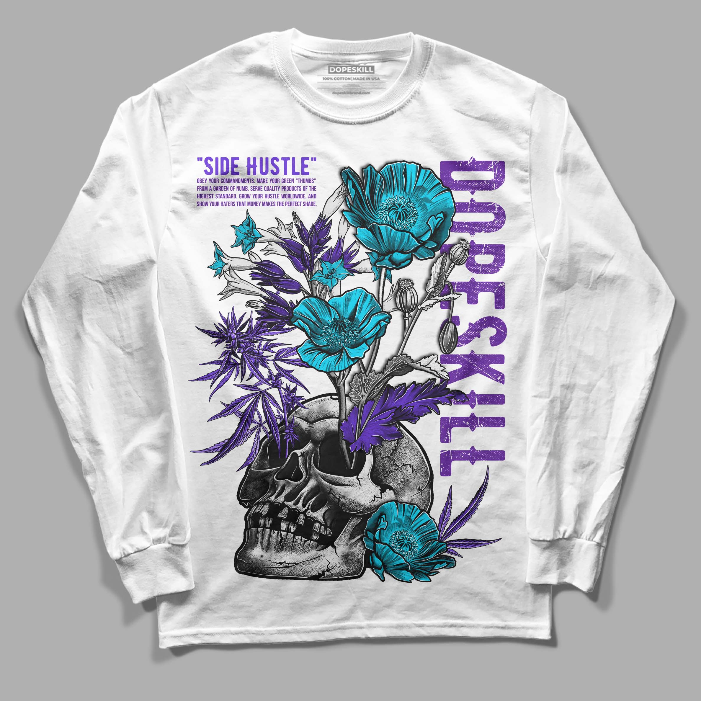 Aqua 6s superstreetwear Long Sleeve T-Shirt Side Hustle Graphic