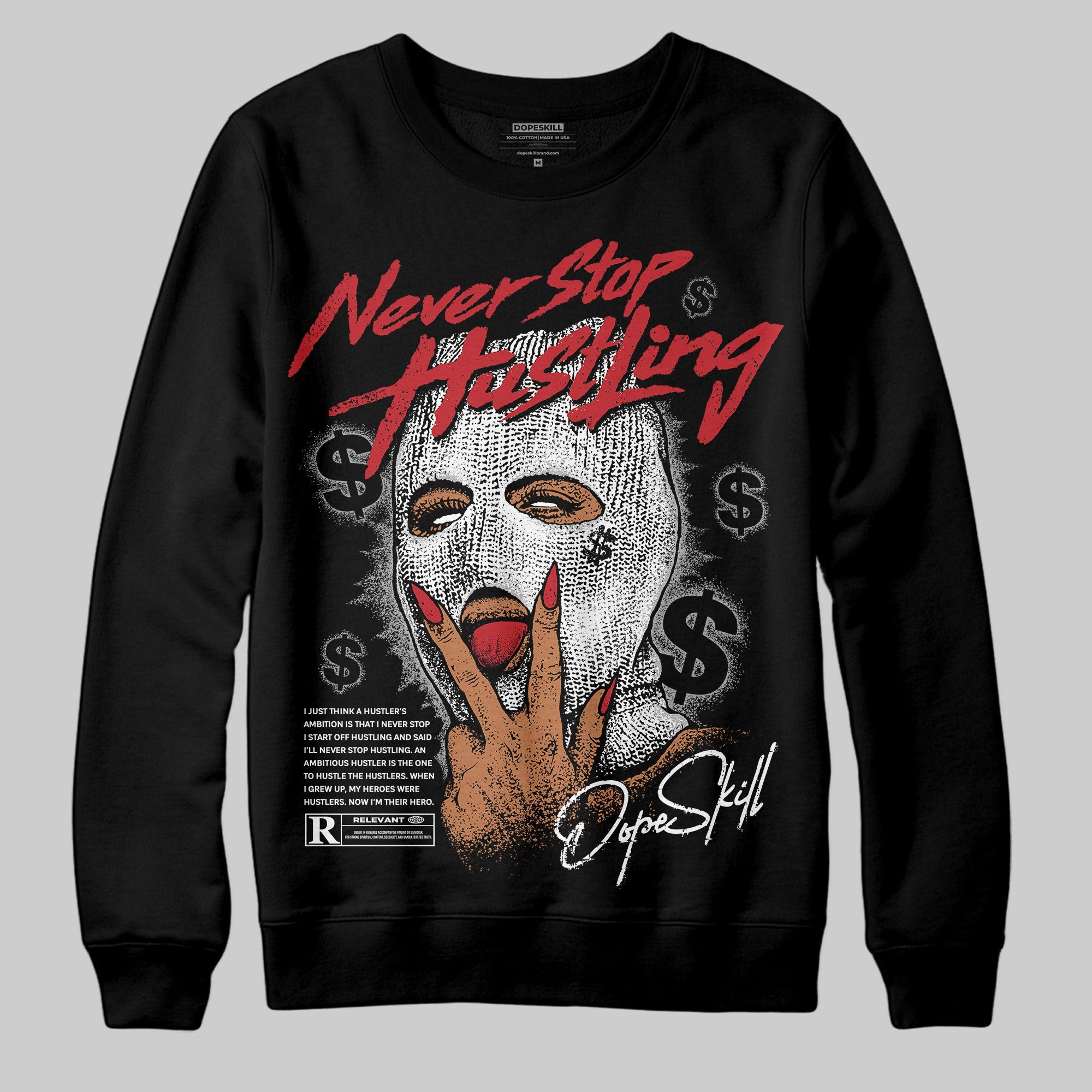 Bred Velvet 11s superstreetwear Sweatshirt Never Stop Hustling Graphic