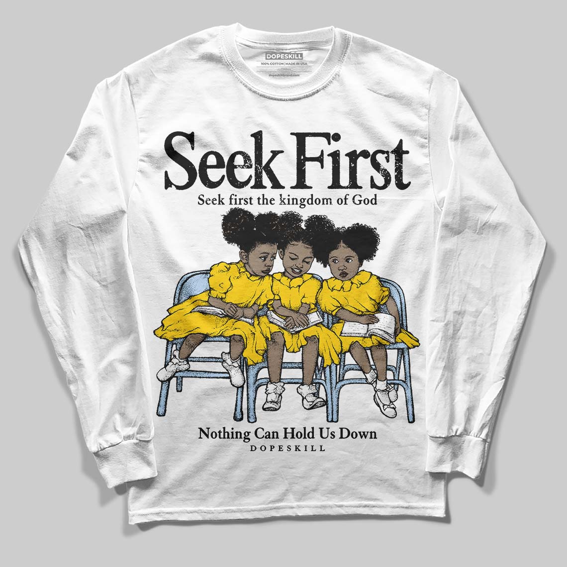 Yellow Ochre 6s superstreetwear Long Sleeve T-Shirt New Seek First Graphic