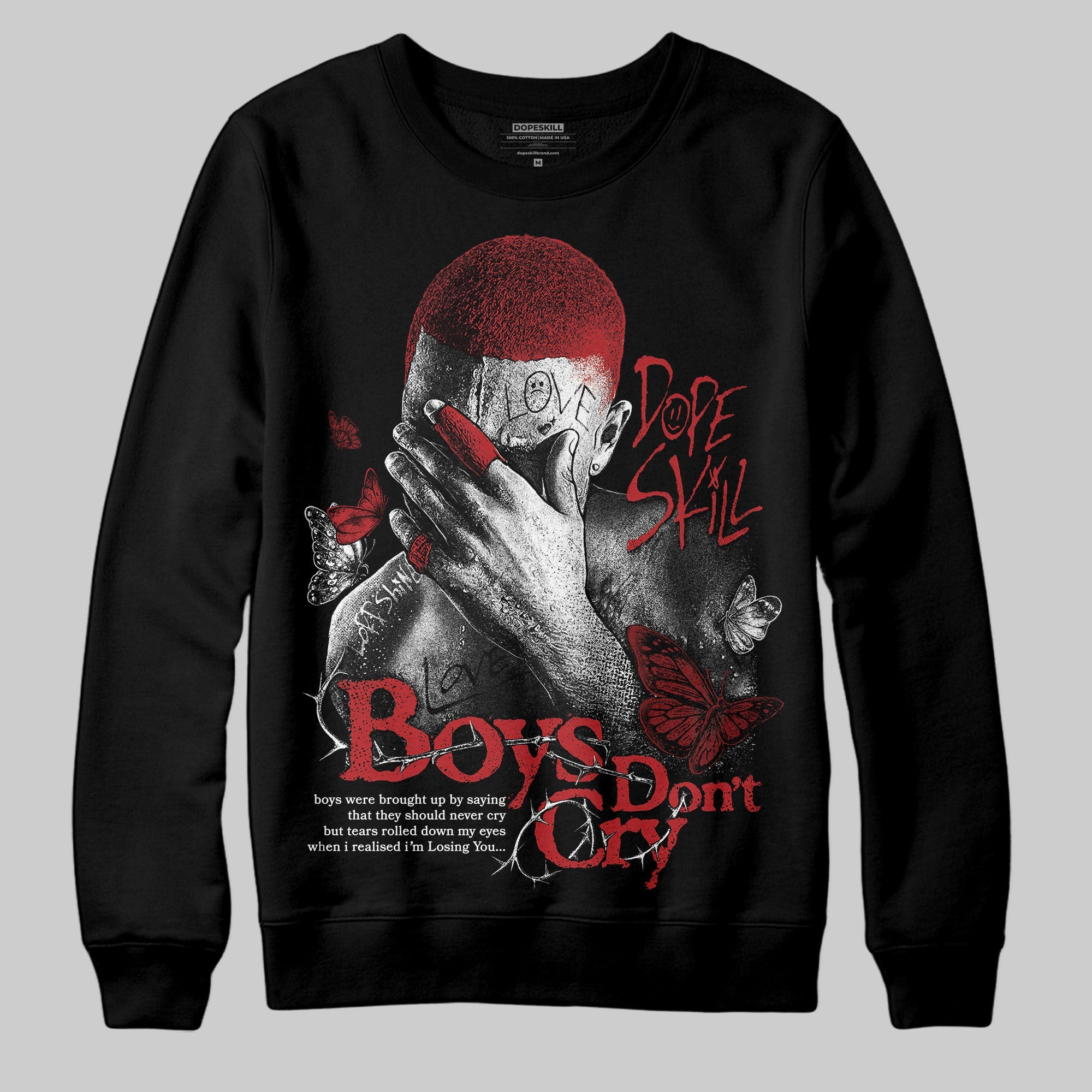 Flu Game 12s superstreetwear Sweatshirt Boys Don't Cry Graphic