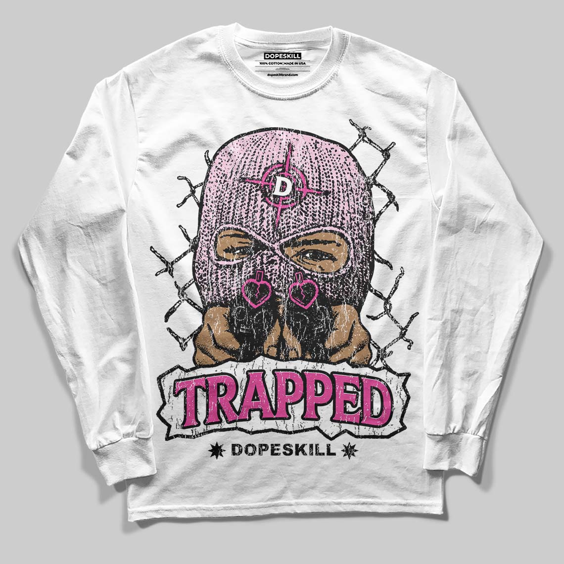 Pink Collection superstreetwear Long Sleeve T-Shirt New Trapped Graphic