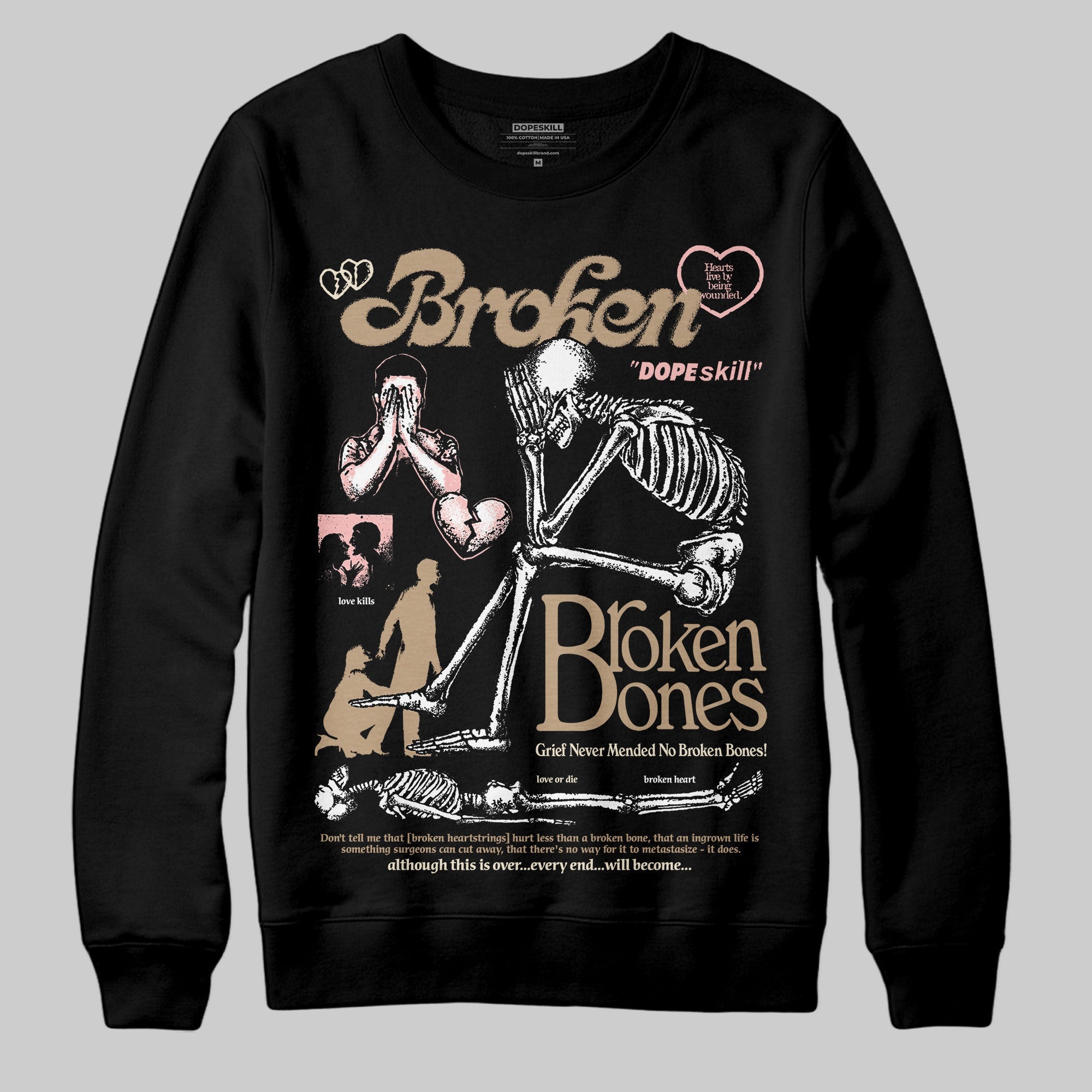 AIR FORCE 1 LINEN superstreetwear Sweatshirt Broken Bones Graphic