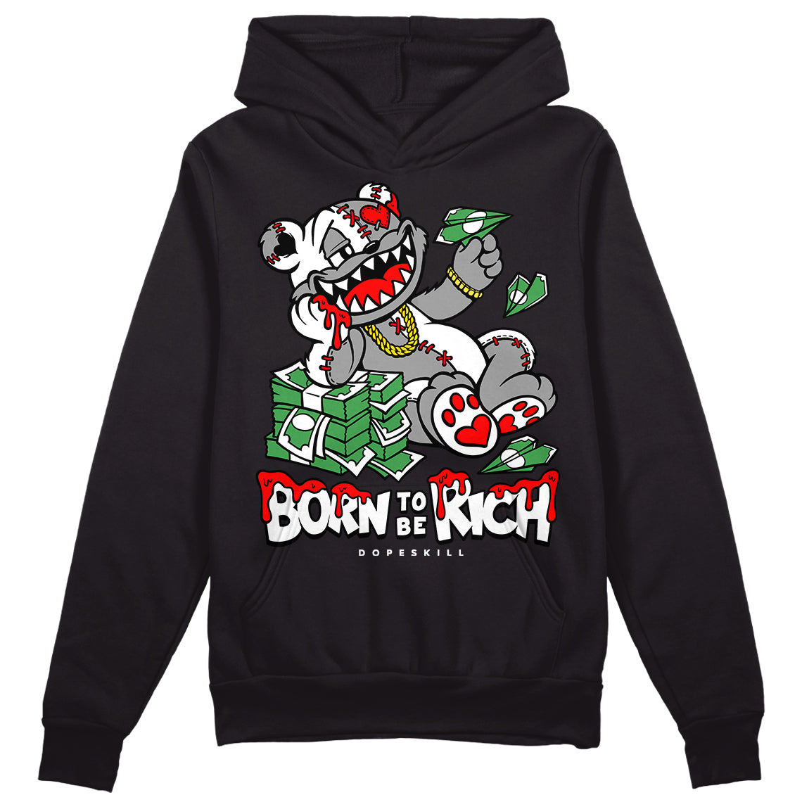 Black and White Collection superstreetwear Hoodie Sweatshirt Born To Be Rich Graphic
