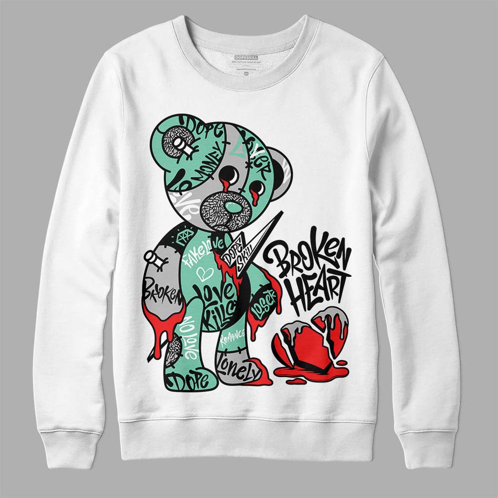 Green Glow 3s superstreetwear Sweatshirt Broken Heart Graphic
