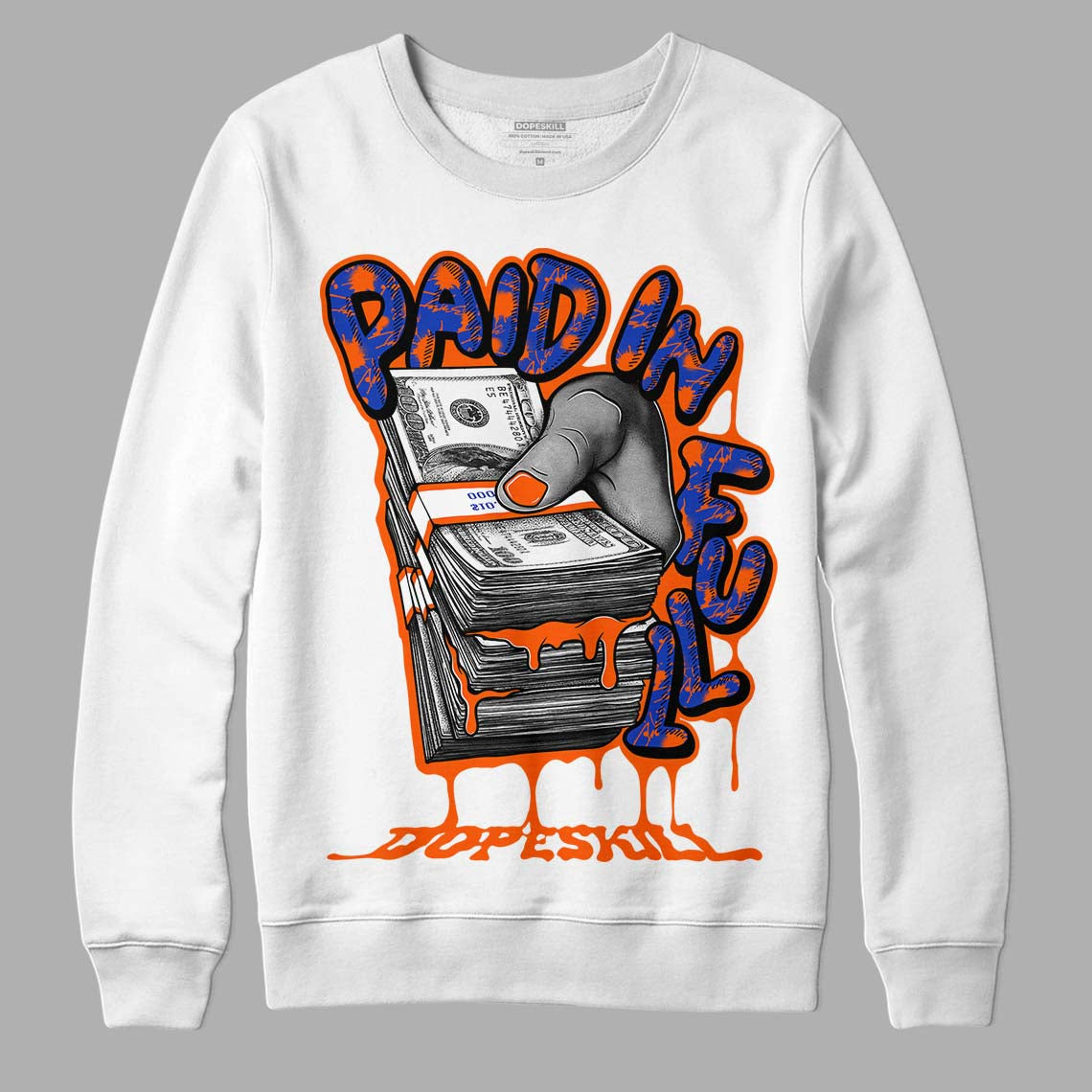 Dunk Low Futura Orange Blaze superstreetwear Sweatshirt Paid In Full Graphic