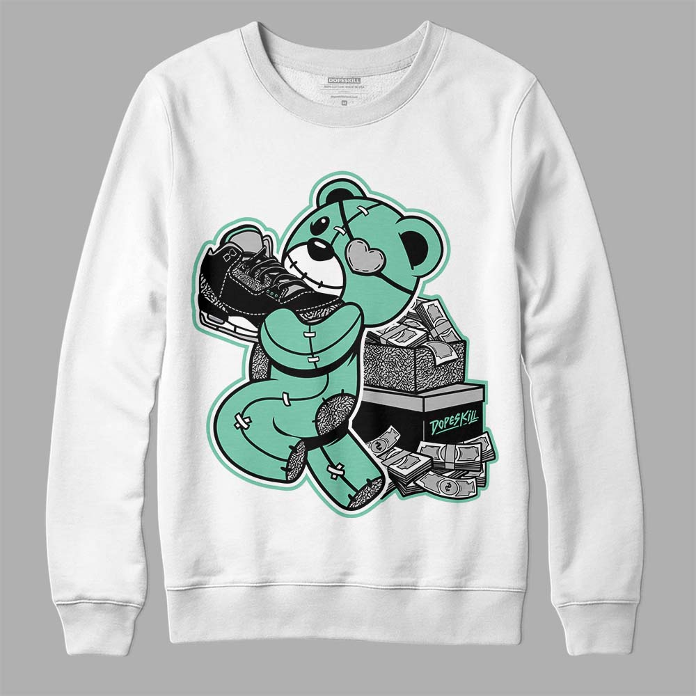 Green Glow 3s superstreetwear Sweatshirt Bear Steals Sneaker Graphic