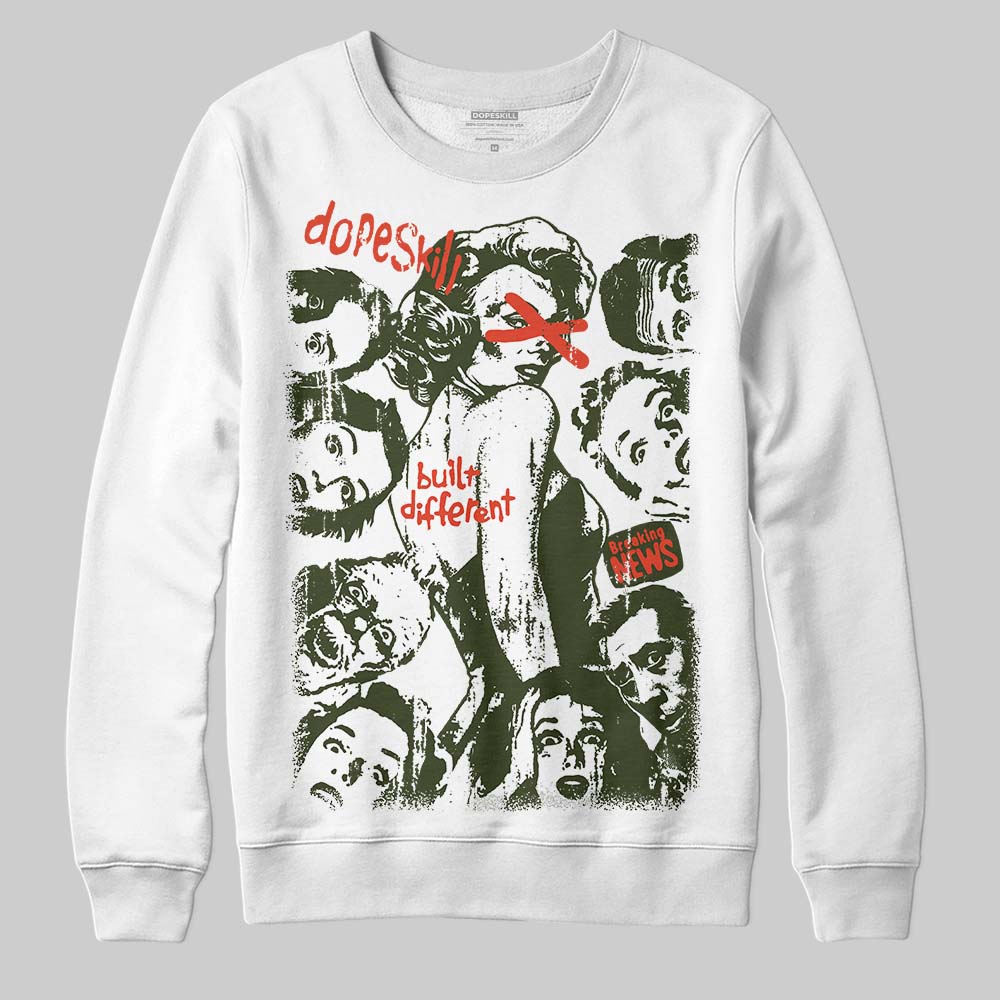 Olive Collection superstreetwear Sweatshirt Built Different Graphic