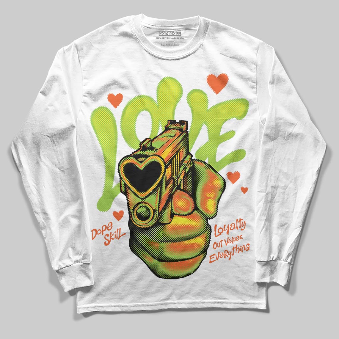 Neon Green Collection superstreetwear Long Sleeve T-Shirt Love Shot Graphic