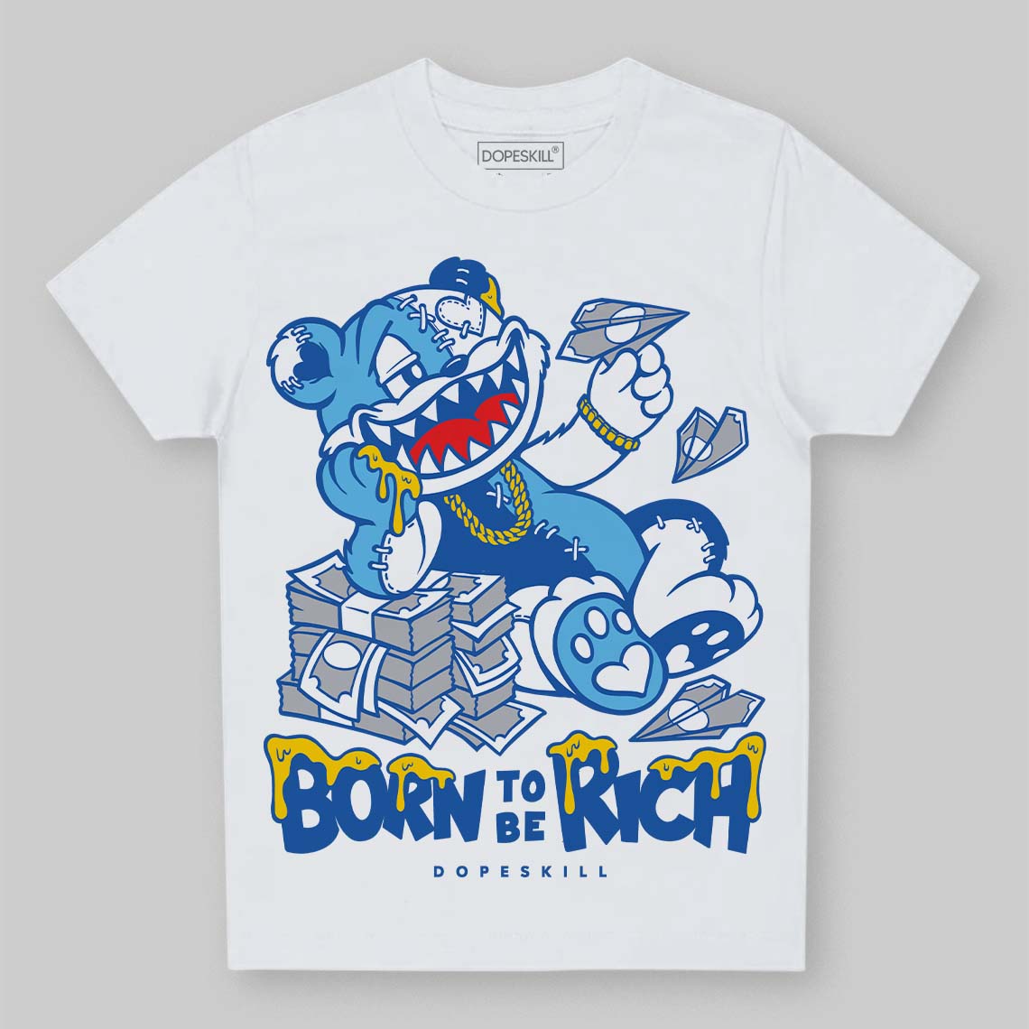 Blueberry 12s superstreetwear Toddler Kids T-shirt Born To Be Rich Graphic