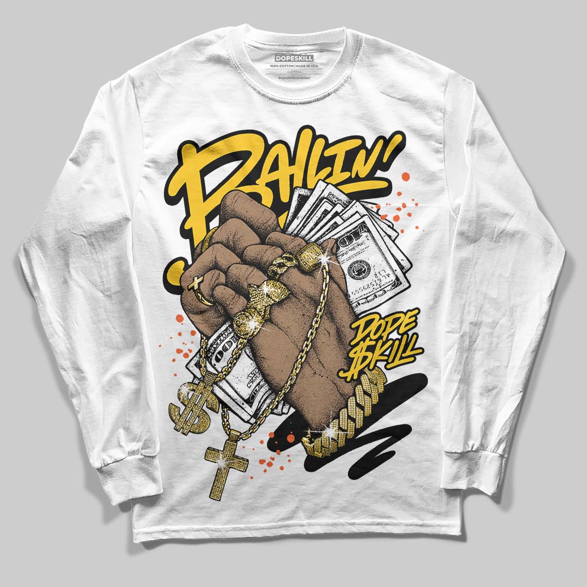 Yellow Collection superstreetwear Long Sleeve T-Shirt Always Ballin' Graphic