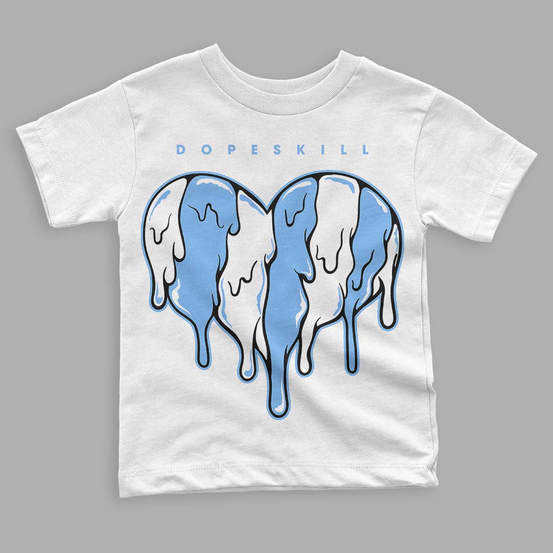 Powder Blue 9s superstreetwear Toddler Kids T-shirt Slime Drip Heart Graphic