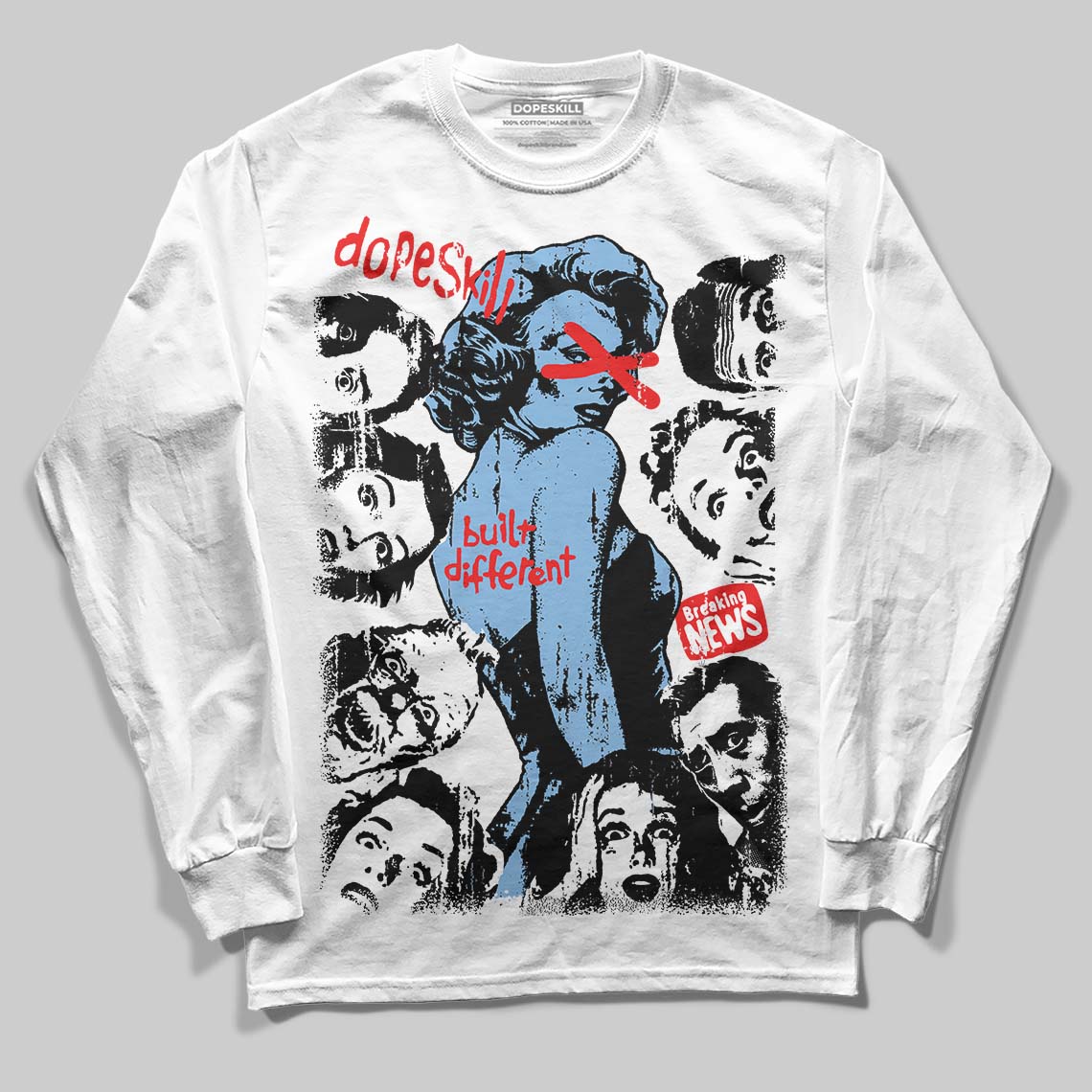 University Blue 6s superstreetwear Long Sleeve T-Shirt Built Different Graphic