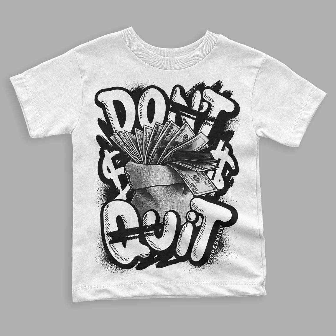 Panda White Black Dunk Low superstreetwear Toddler Kids T-shirt Don't Quit Graphic