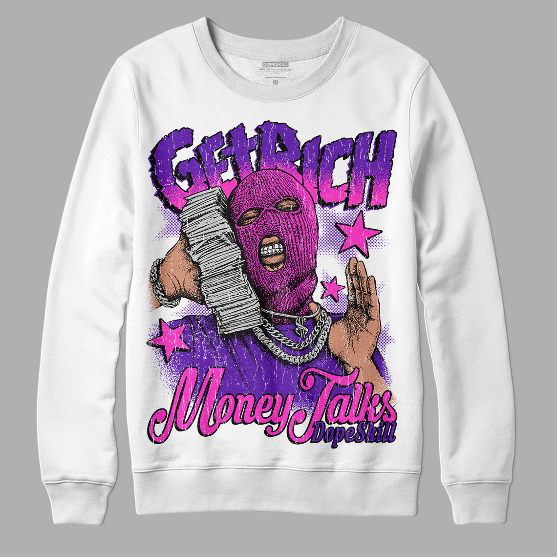 Court Purple 13s superstreetwear Sweatshirt Get Rich Graphic