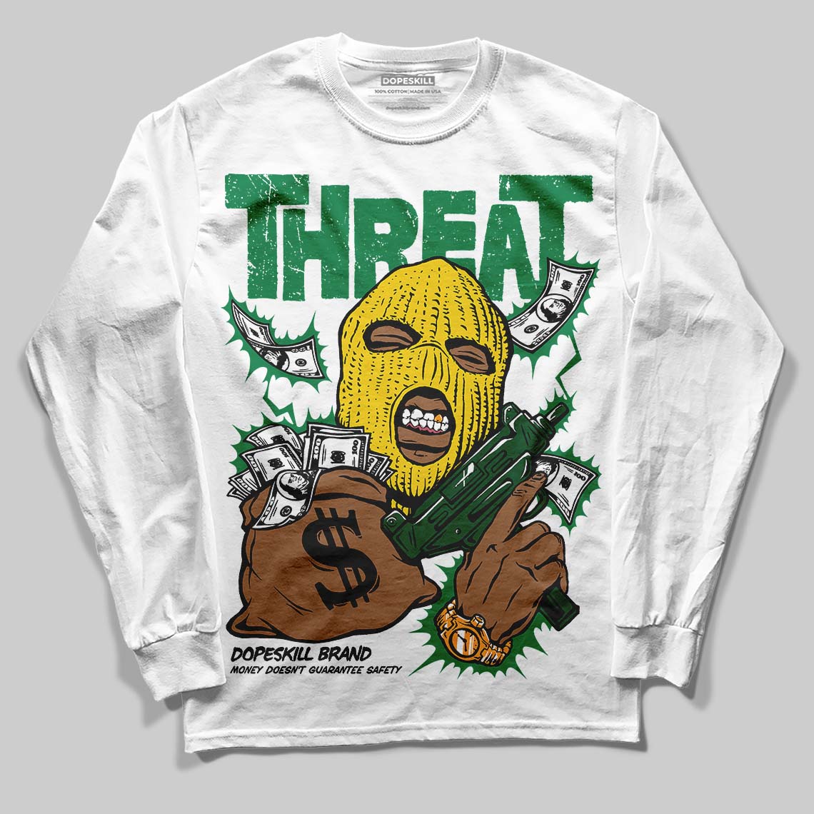 Green Collection superstreetwear Long Sleeve T-Shirt Under Threat Graphic